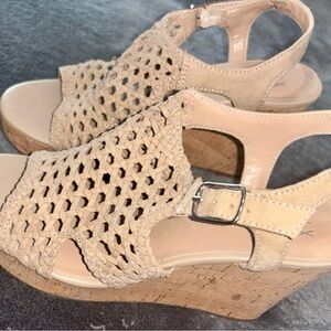 Mix No. 6 Tan Woven Wedge Sandals